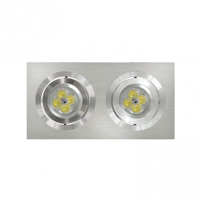 DOWNLIGHT RECT. 2 FOCOS ALUMINIO