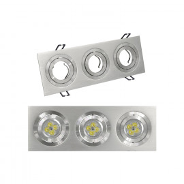 DOWNLIGHT RECTANGULAR 3 FOCOS ALUMINIO