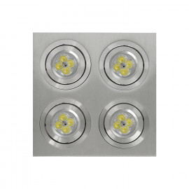 DOWNLIGHT CUADRADO 4 FOCOS ALUMINIO