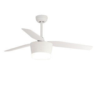 Ventilador LED 18W 3 palas madera reversibles haya y blanco con mando regulable en color